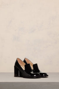 Leather 90 heel loafers - Black