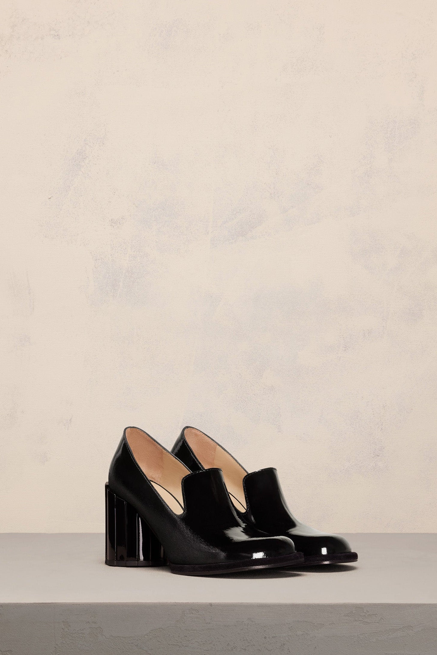 Leather 90 heel loafers - Black