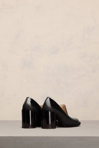 Leather 90 heel loafers - Black
