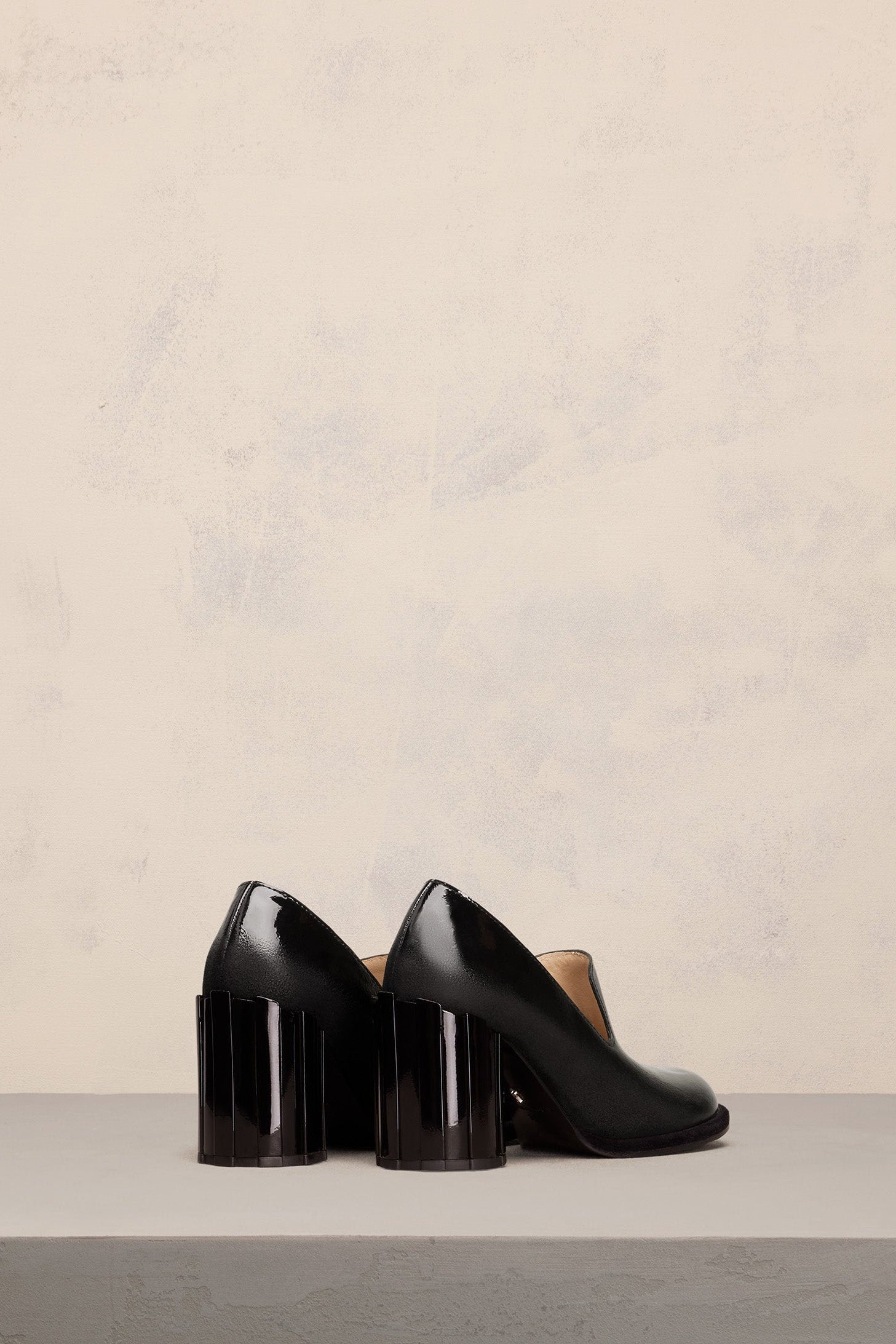 Leather 90 heel loafers - Black