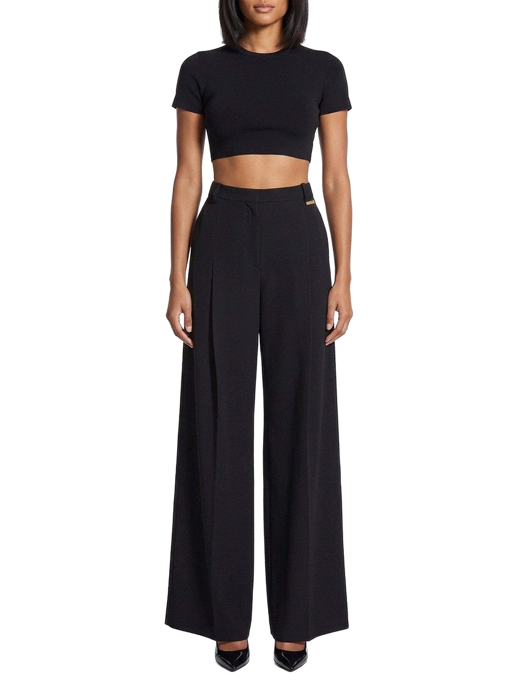 Pantalon palazzo plissé - Raven