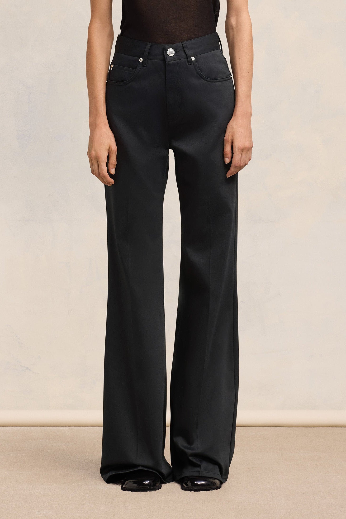 Pantalon flare à taille haute - Black
