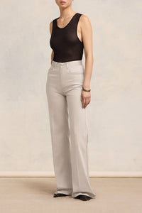 Pantalon flare à taille haute - Light Beige