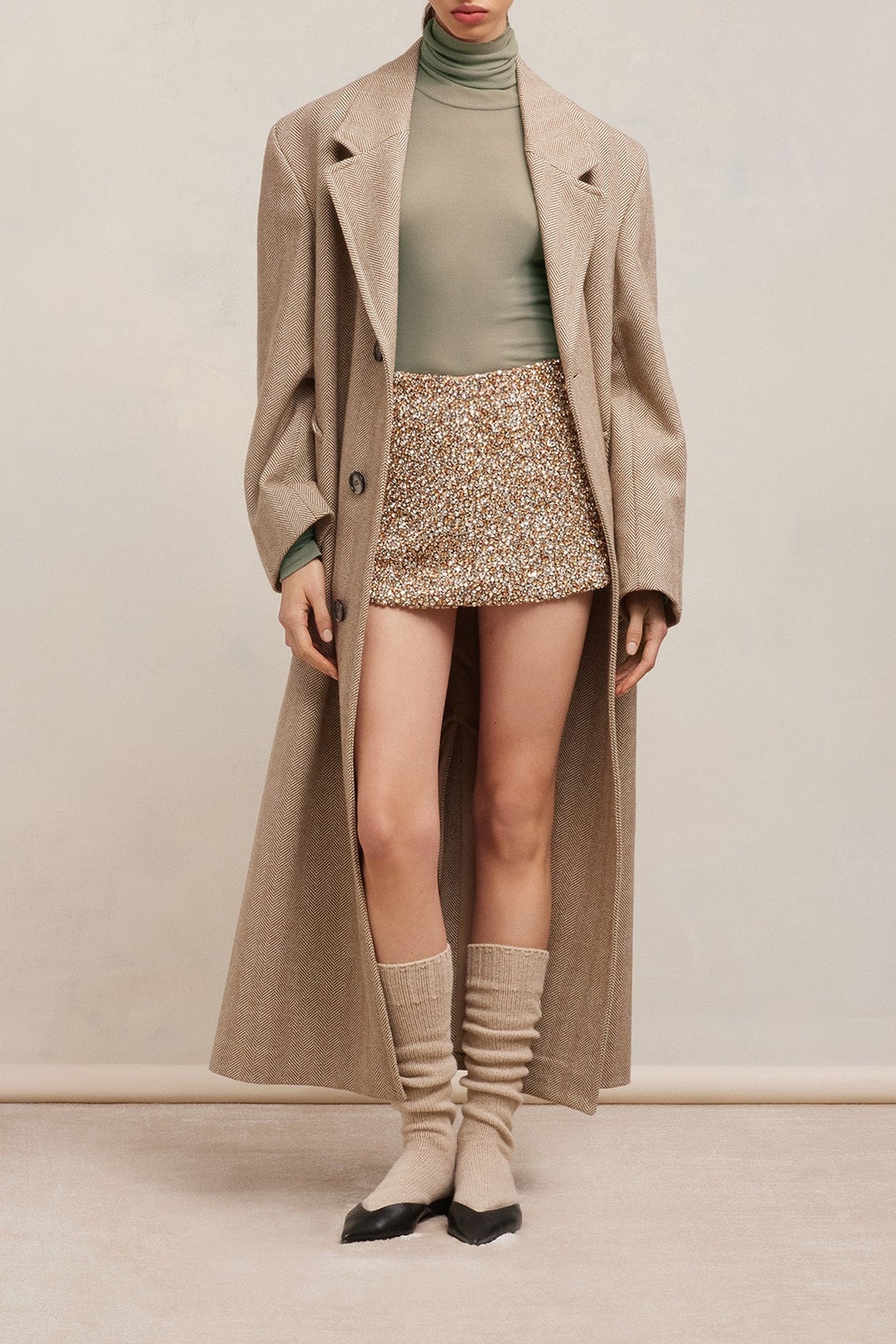 T-shirt col roulé ajusté - Clay