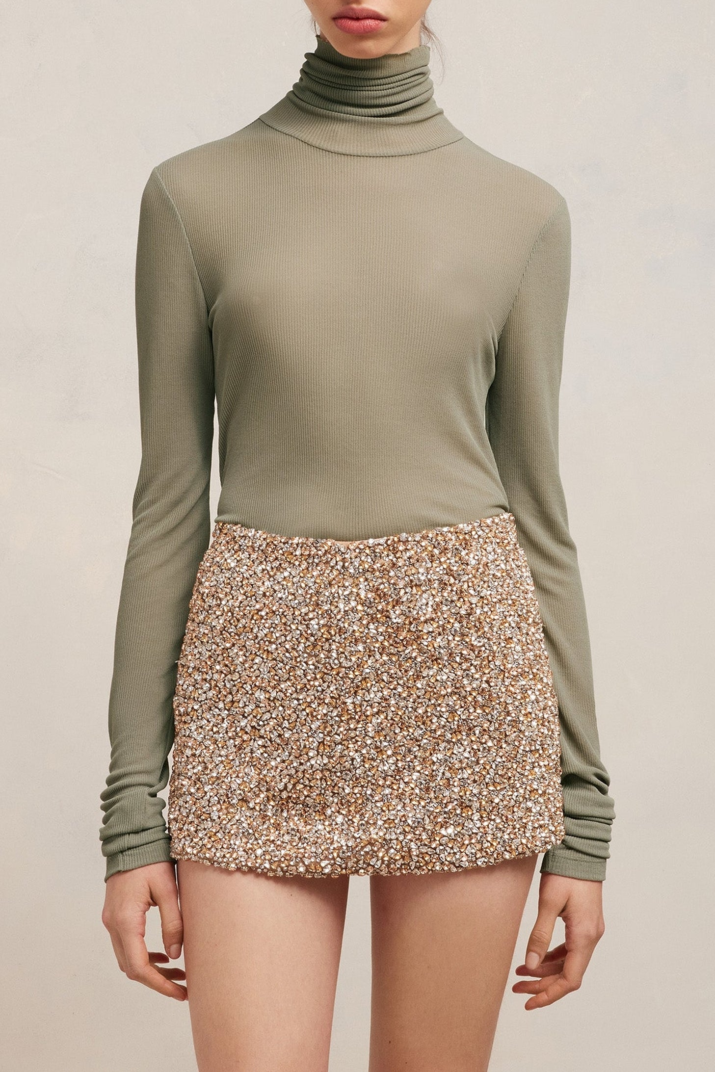 T-shirt col roulé ajusté - Clay