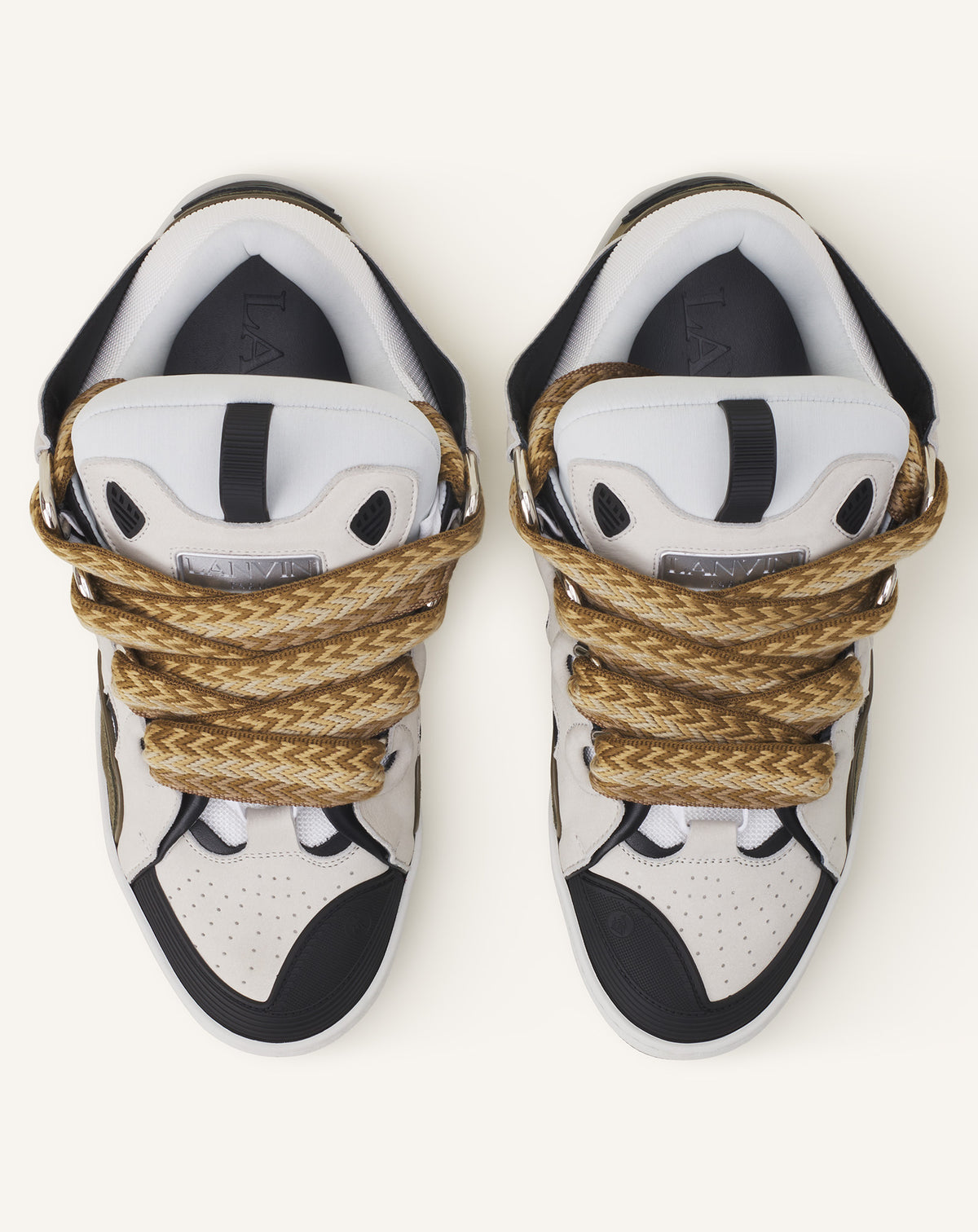 Curb sneakers bicolore - Blanc & kaki