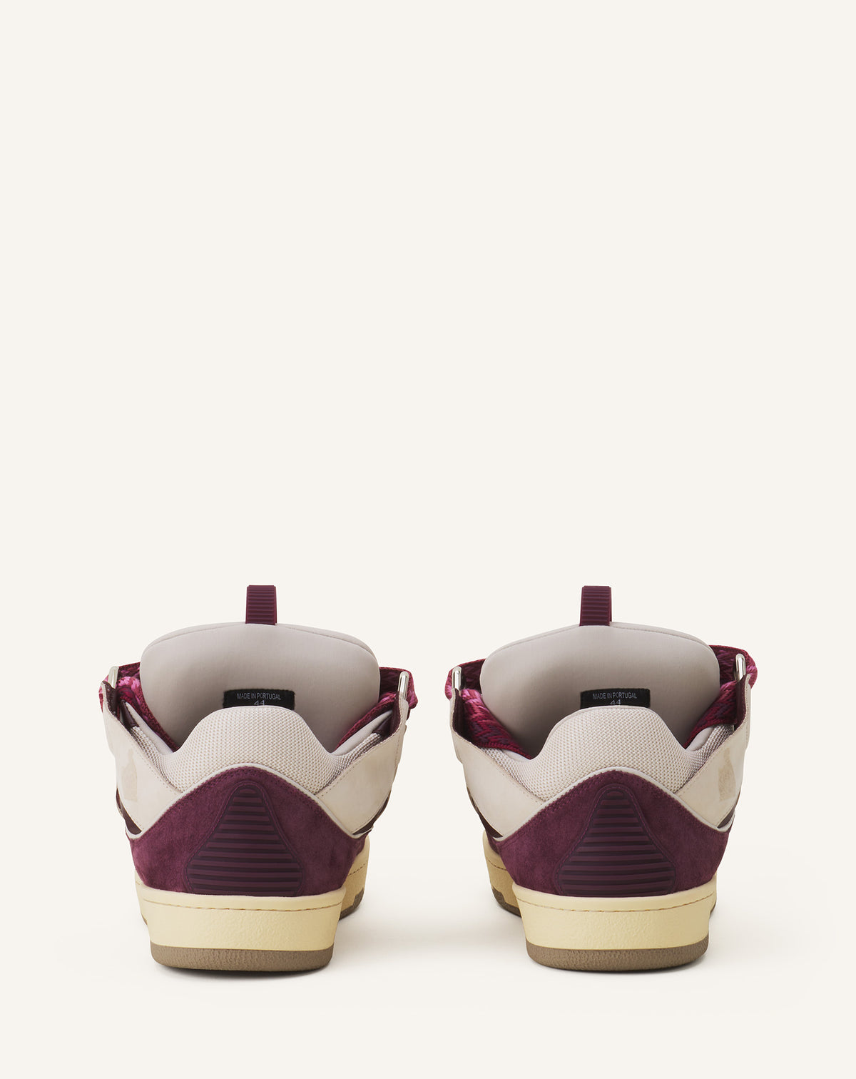 Curb sneakers bicolore - Beige & bordeaux