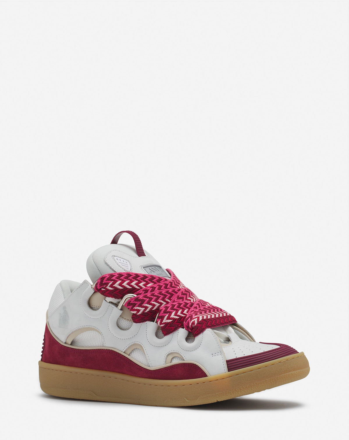 Curb sneakers bicolore - Blanc & framboise
