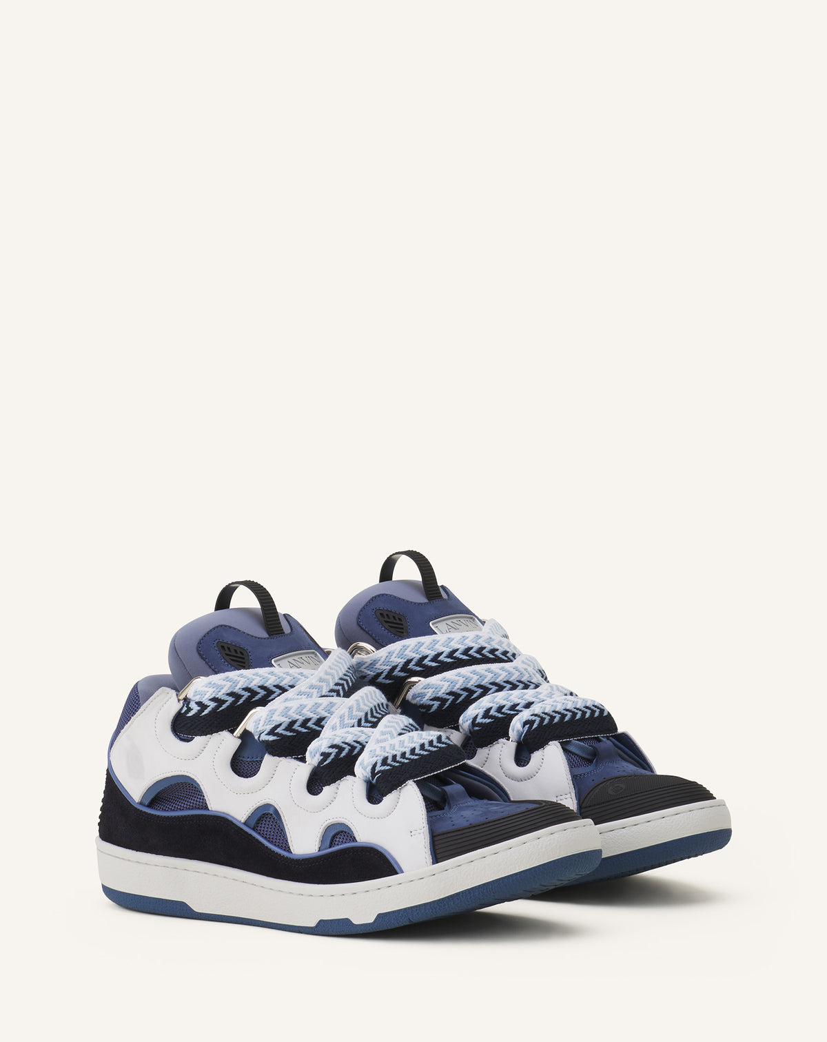 Curb sneakers bicolore - Noir & bleu marine