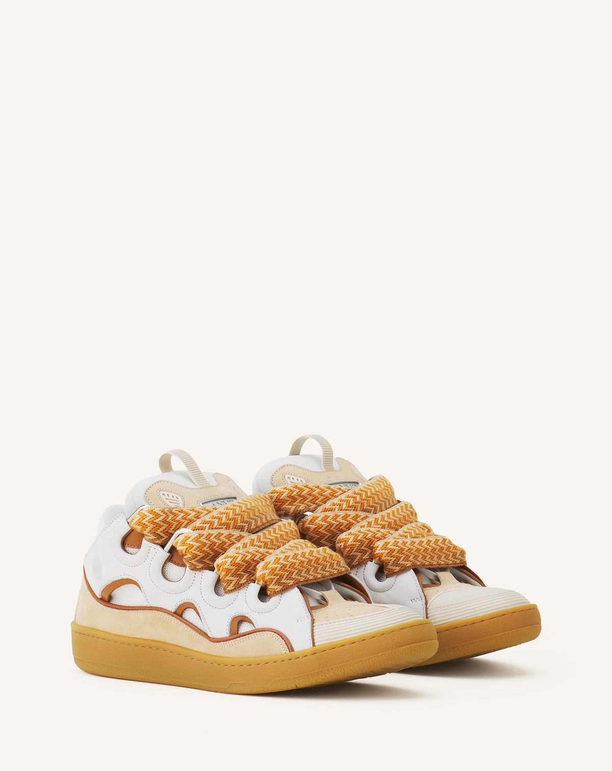 Curb sneakers bicolore - Blanc optique & miel