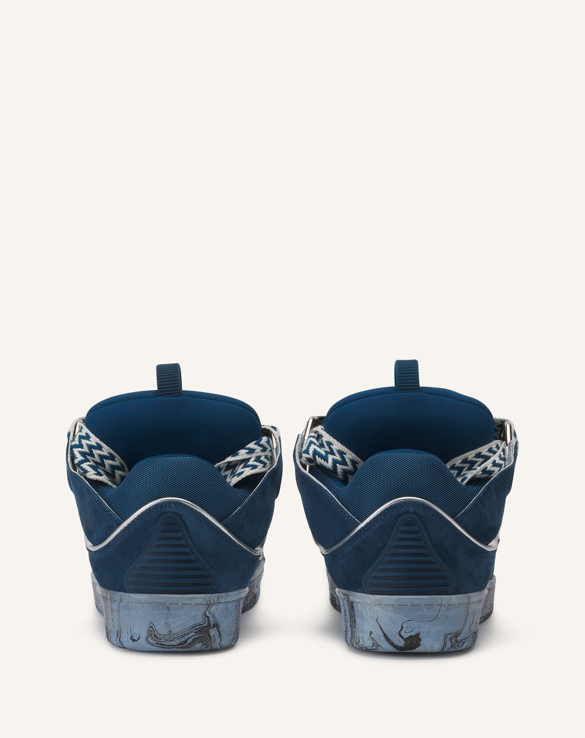 Baskets Curb en cuir - Bleu & Argent