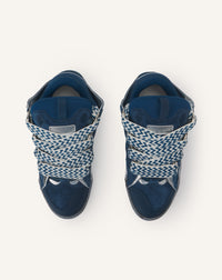 Baskets Curb en cuir - Bleu & Argent