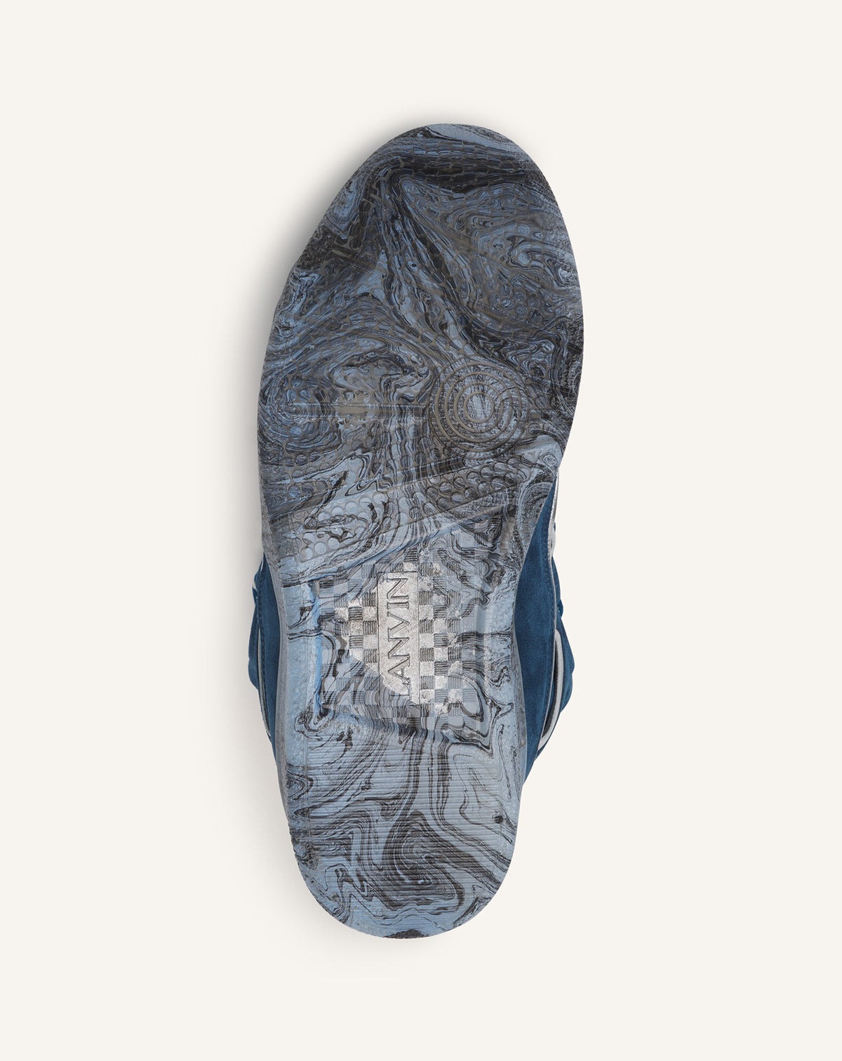 Baskets Curb en cuir - Bleu & Argent