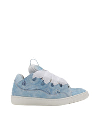 Baskets Curb en cuir - Bleu Jean