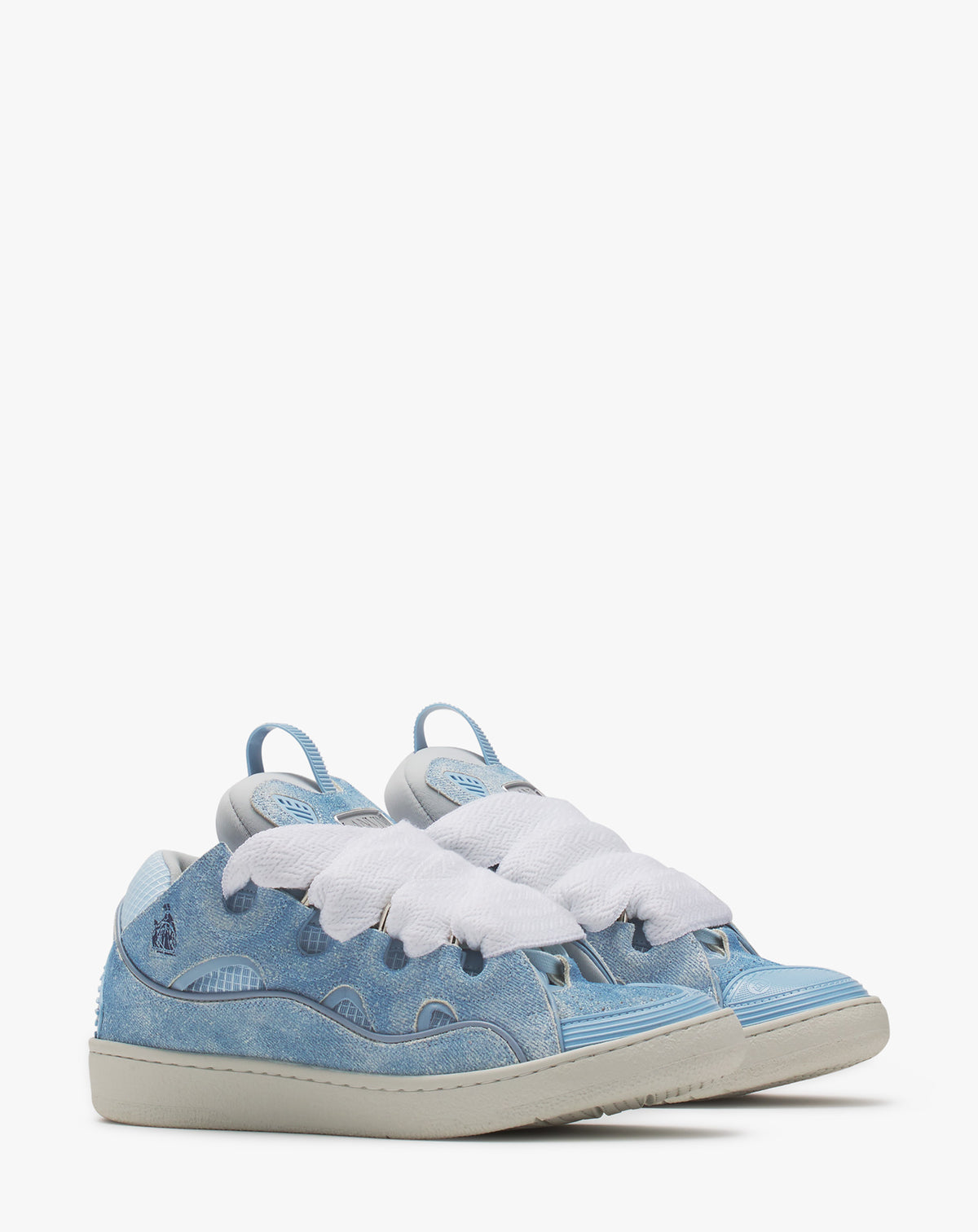 Baskets Curb en cuir - Bleu Jean
