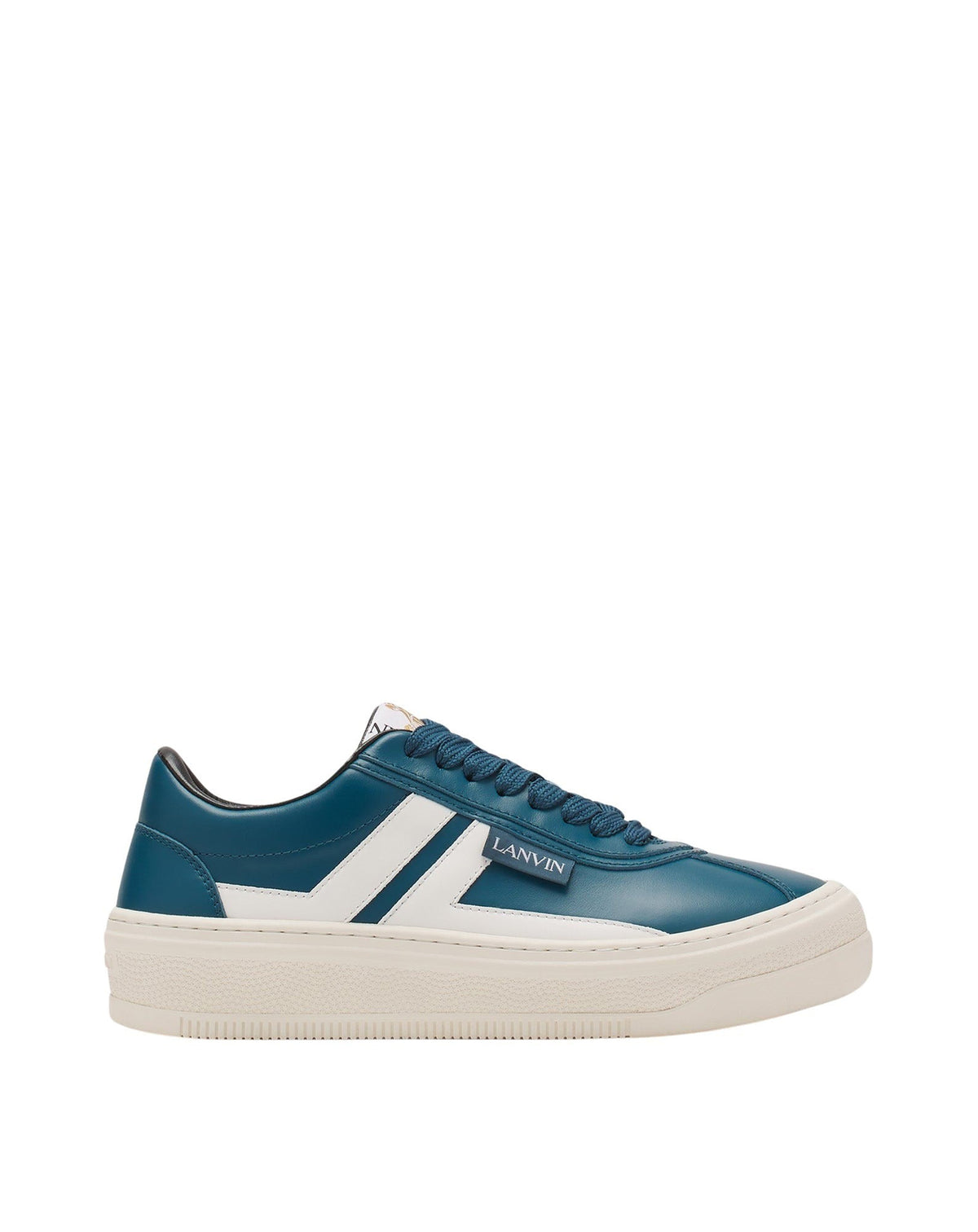 Baskets Cash en cuir - Petrole & Ecru