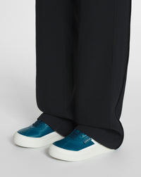 Baskets Cash en cuir - Petrole & Ecru