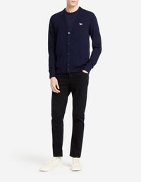 Cardigan with wool crest - Navy