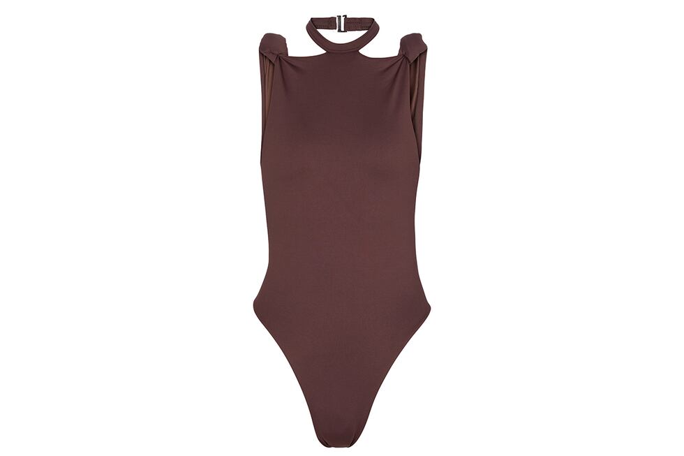 Maillot de bain en lycra mat - Coffee
