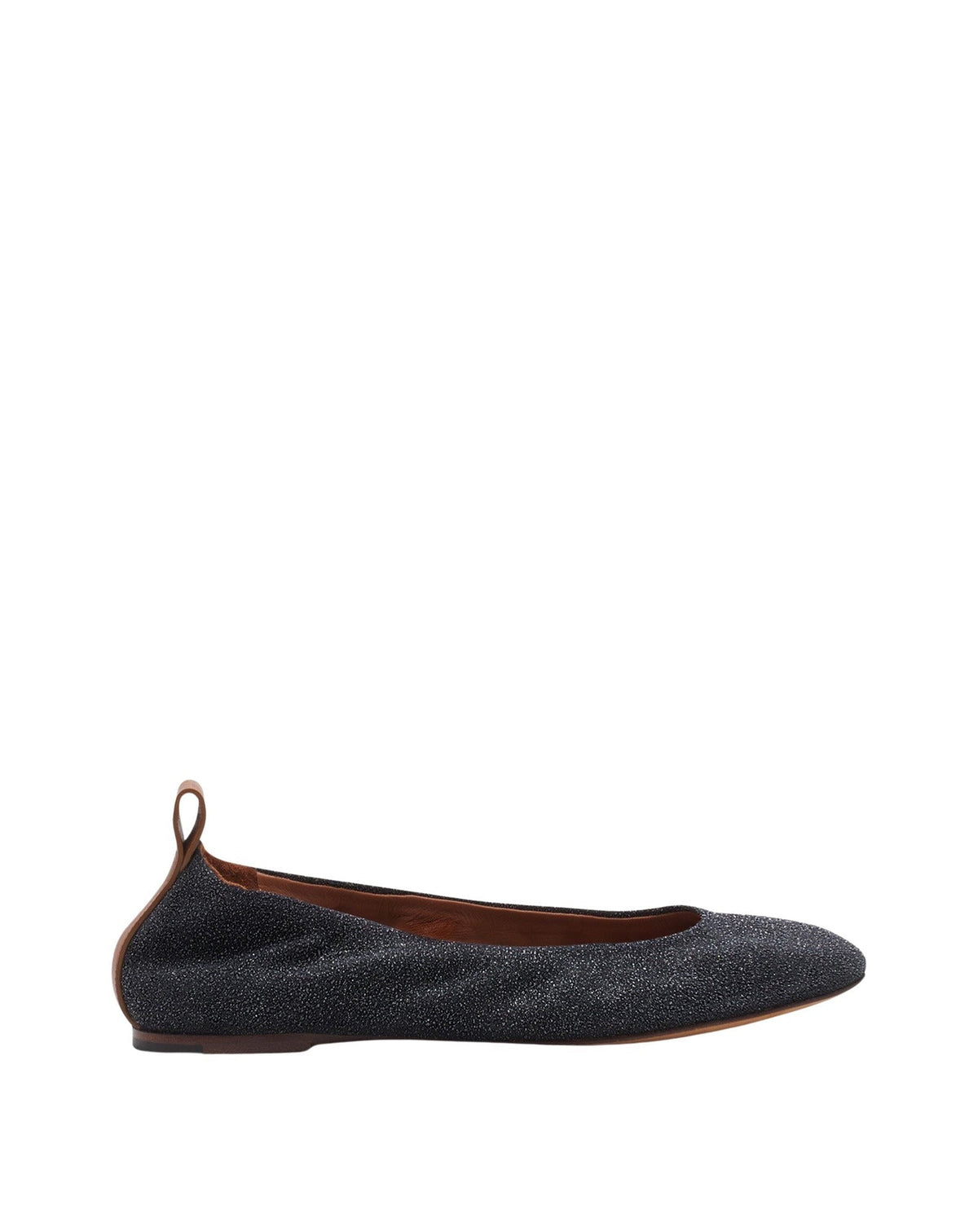 Ballerina avec cuir scintillant - Noir