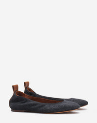 Ballerines en cuir scintillant - Noir