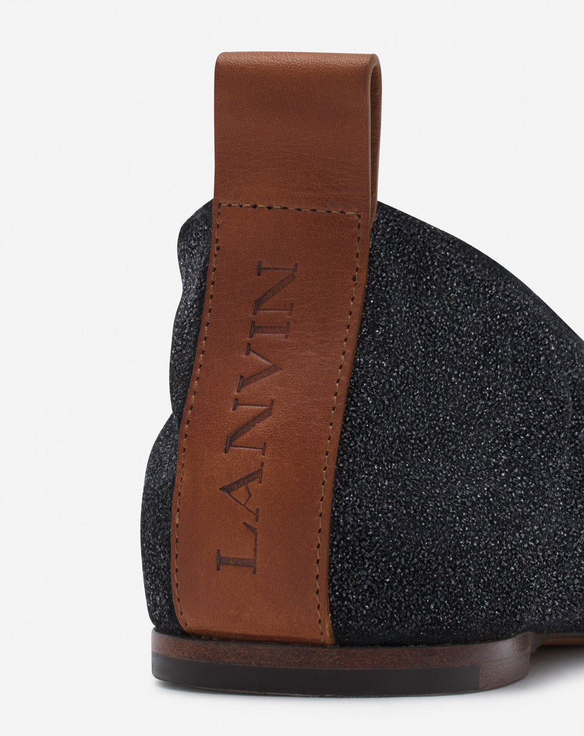Ballerina avec cuir scintillant - Noir