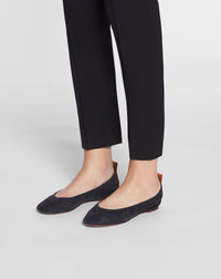 Ballerina avec cuir scintillant - Noir