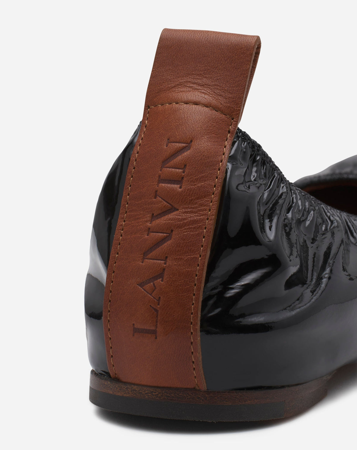 Ballerines à bouts ronds en cuir - Noir
