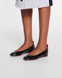 Ballerines à bouts ronds en cuir - Noir