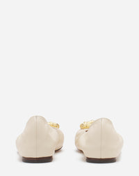 Ballerines bijoux en cuir - Beige
