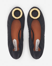 Ballerines bijoux en cuir - Noir