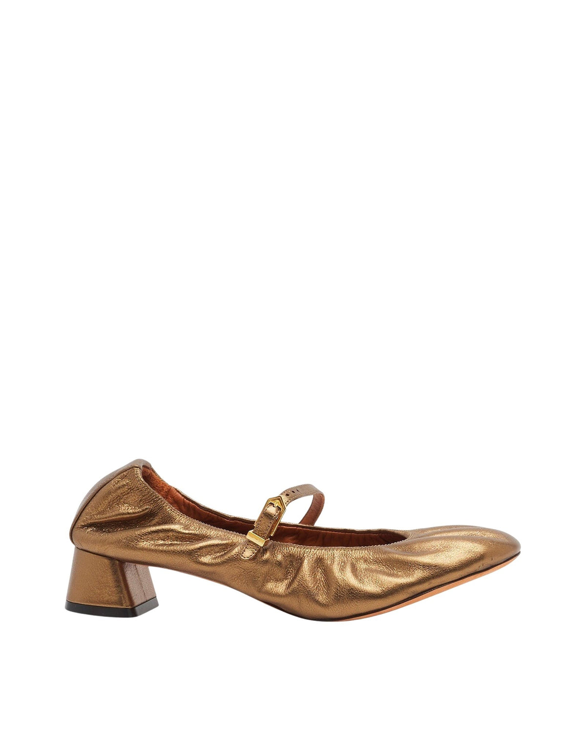 Ballerines à boucle en cuir - Bronze