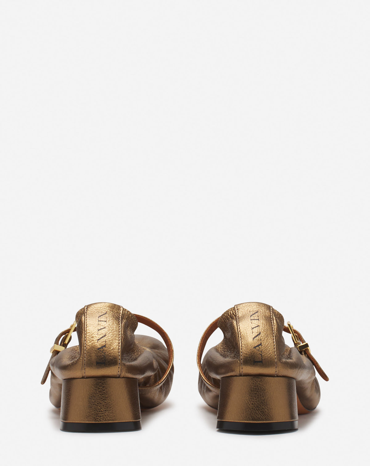 Ballerines à boucle en cuir - Bronze