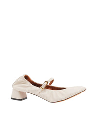 Ballerine a boucle a talon - Blanc casse