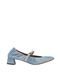 Ballerine a boucle a talon - Bleu jean