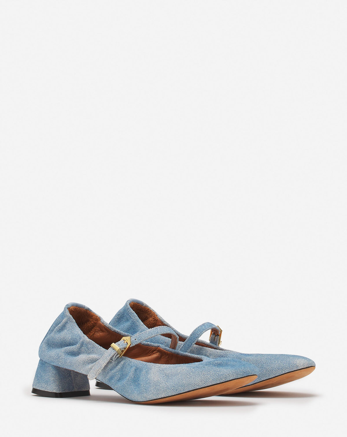 Ballerine a boucle a talon - Bleu jean
