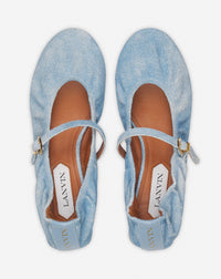 Ballerine a boucle a talon - Bleu jean