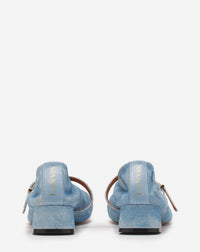 Ballerine a boucle a talon - Bleu jean