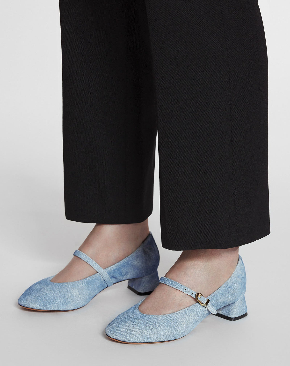 Ballerine a boucle a talon - Bleu jean