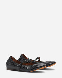 Ballerines à bloucle en cuir - Noir
