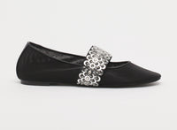 Ballerina avec broderie - Noir & argent