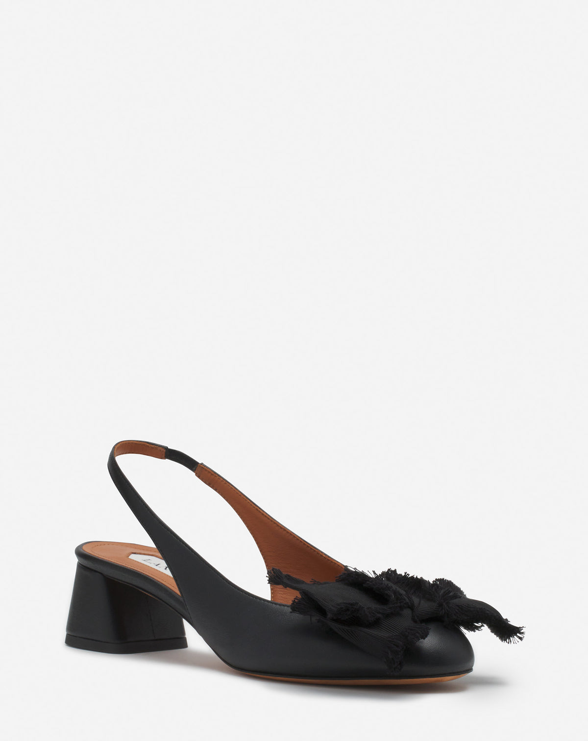 Slingback a talon et noeud 35mm - Noir