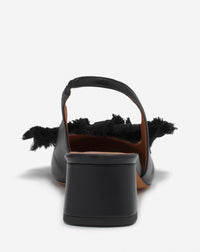 Slingback a talon et noeud 35mm - Noir