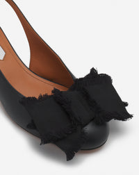 Slingback a talon et noeud 35mm - Noir
