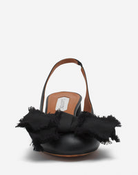 Slingback a talon et noeud 35mm - Noir