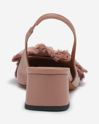 Slingback a talon et noeud 35mm - Rose pâle