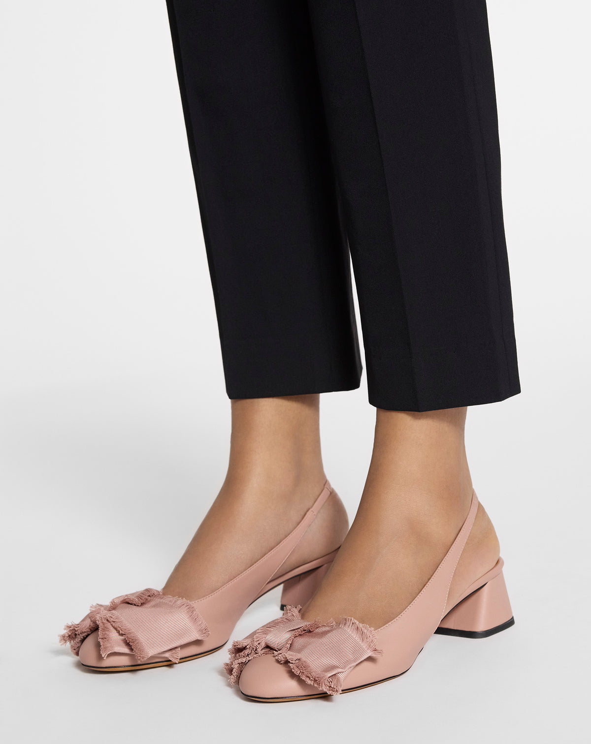 Slingback a talon et noeud 35mm - Rose pâle