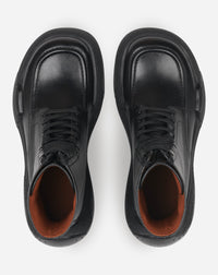 Bottines Flash-x à lactes en cuir - Noir & Noir
