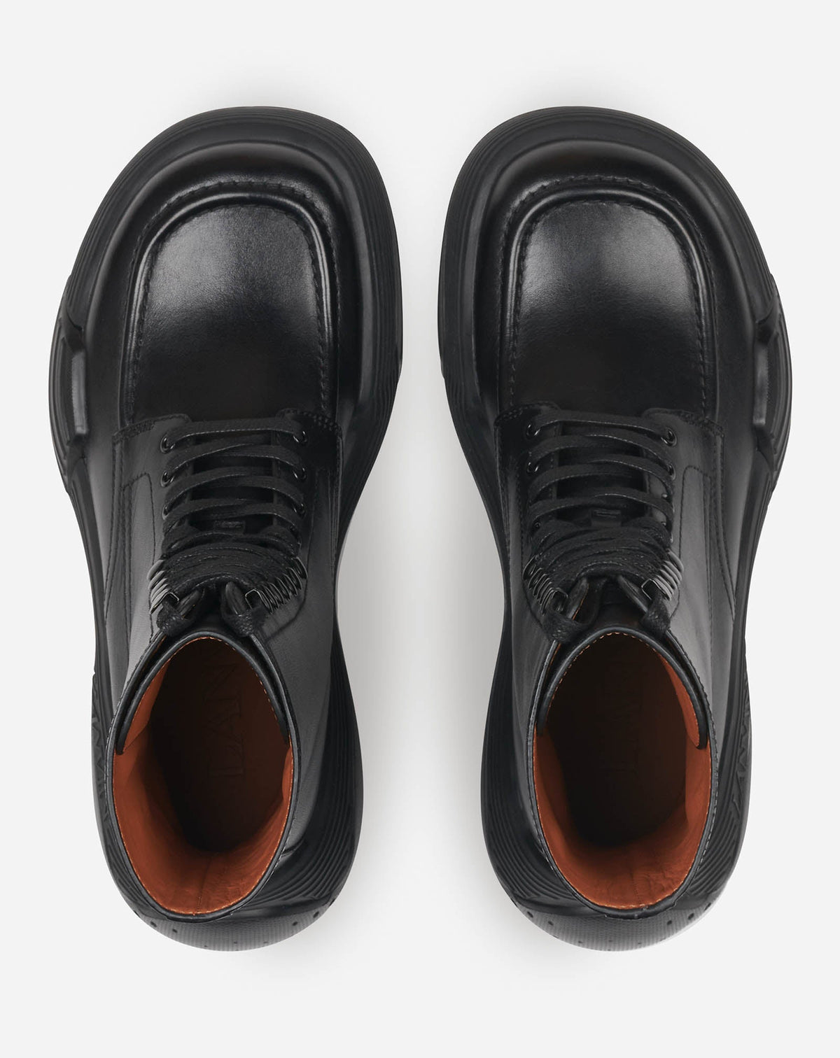 Bottines Flash-x à lactes en cuir - Noir & Noir