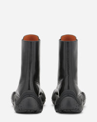 Bottines Flash-x à lactes en cuir - Noir & Noir